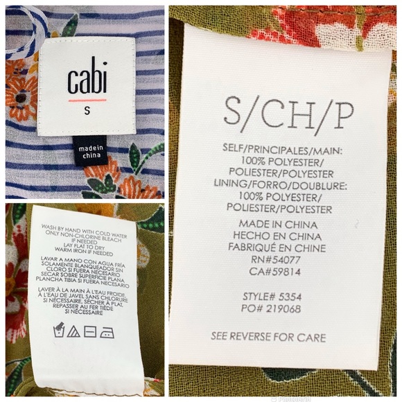Cabi Penelope Top # 5354, Floral & Striped Print Sleeveless Layered Top, Small - Picture 16 of 16